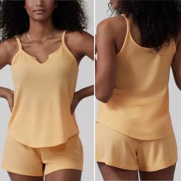 Athleta Wind Down Sleep Cami Top Yellow Size Medium NWT Retail $44 - Picture 1 of 6